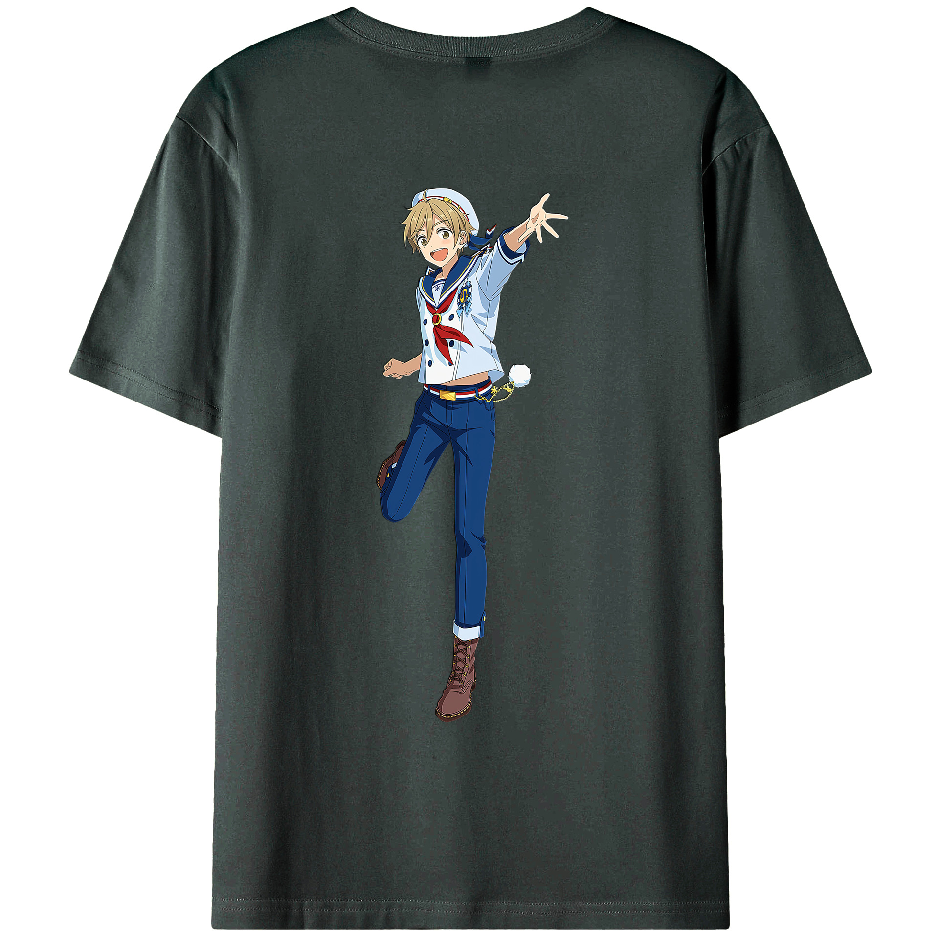 （画像用） あんさんぶるスターズ! Ensemble Stars 綿100％ メンズ半袖Tシャツ（バックプリント） 通気性